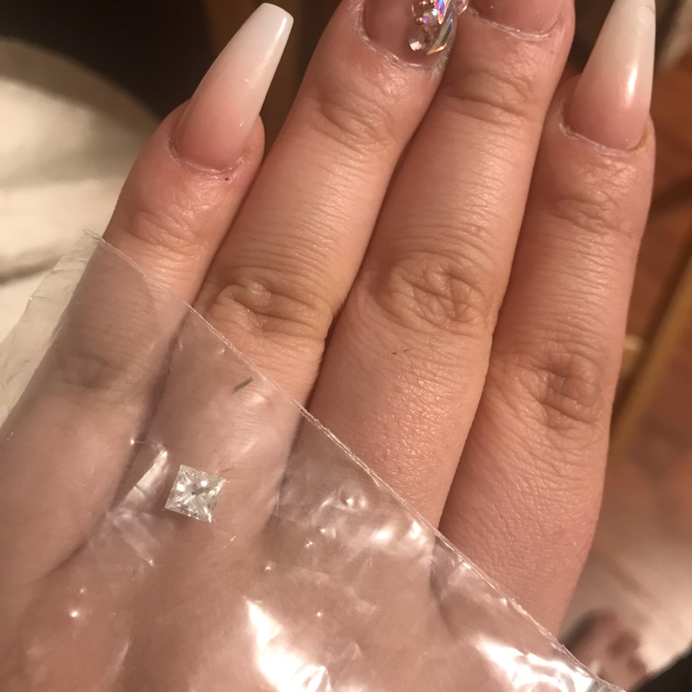 Single .72 carat princess cut diamond